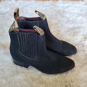 CRAZY BULL Men's Charro Botin Short Anckle Suede Size Mexico 25.5  US 8.5